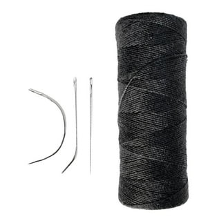 Thread needle kit 25 pcs C curved needle with gift 5 rolls BLACK Hair Weaving  Thread Cotton Sewing Thread
