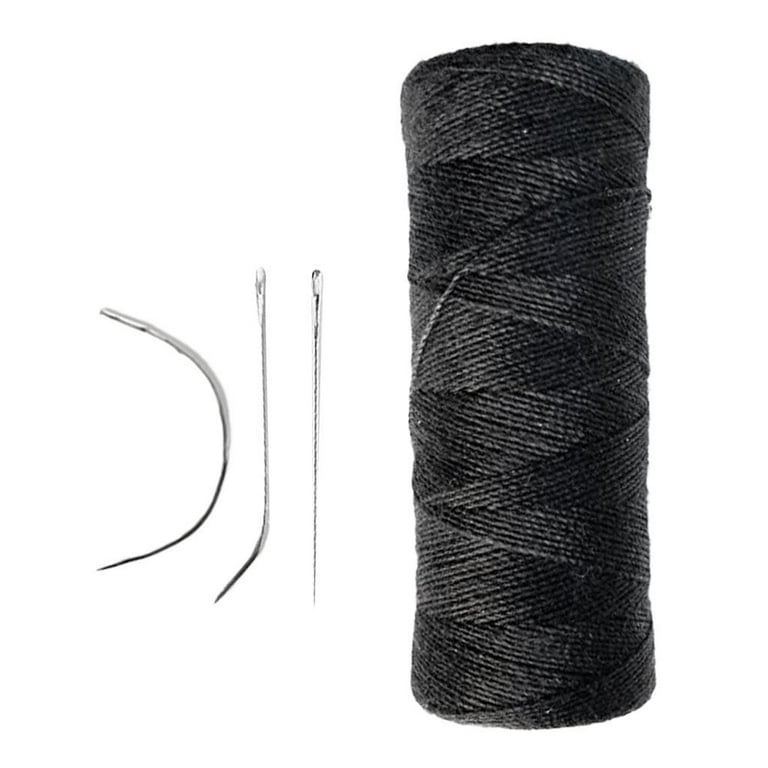 Atimiaza Thick Thread for Sewing Hair, Black Weaving Thread Polyester  Thread for Making Wig, Hair Extension Sewing Thread with 3 Pcs Curved  Needles