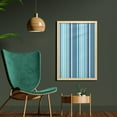 thumbnail image 2 of Abstract Wall Art with Frame, Vertical Striped Pastel Toned Color Bands Lines Background Nautical Design, Printed Fabric Poster for Bathroom Living Room, 23" x 35", Sky and Dark Blue, by Ambesonne, 2 of 2
