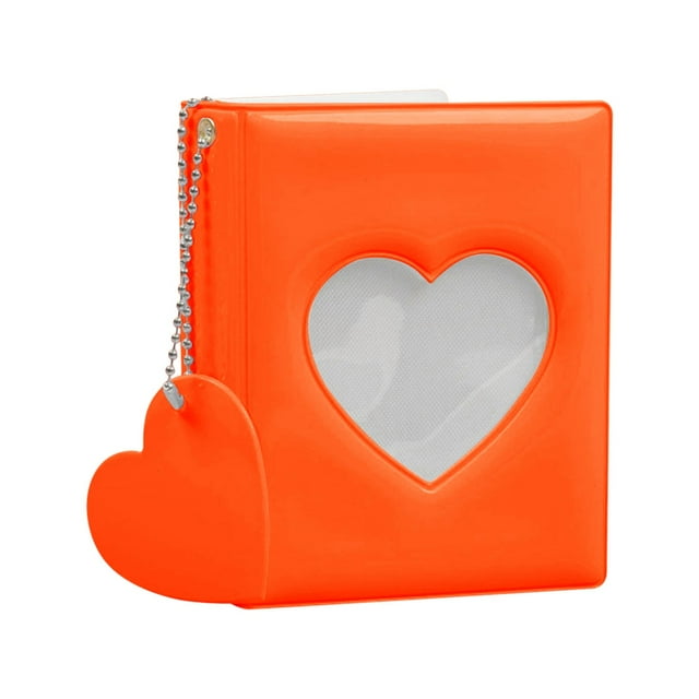 3 Inch Pocket Photo Album with Heart Hollow Design, Pvc Photocard Holder Book for Bank Cards Tickets, Multipurpose Card Organizer Gift, Photo Album X1