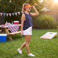 thumbnail image 5 of Sports Sun Visor Hats Athletic Cotton Adjustable Cap for Women and Men Orange, 5 of 5