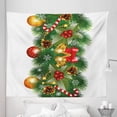 thumbnail image 1 of Christmas Tapestry, Pine Tree Branch Detailed Ornaments Bells Berries and Cones Cheerful Holiday Noel, Fabric Wall Hanging Decor for Bedroom Living Room Dorm, 5 Sizes, Multicolor, by Ambesonne, 1 of 1