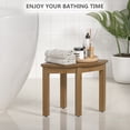 thumbnail image 4 of Bambloom 12" Corner Shower Stool,Bamboo Shower Foot Rest for Shaving Legs,Non-Slip Waterproof Small Shower Stool for Inside Shower,Walnut, 4 of 7