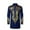 Dark Blue, variant on Hpapadks Shirts for Men Long Sleeve African Hot Gold Print Button Down Blouses Mens Dress Shirt Black L