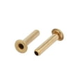 thumbnail image 2 of 100pcs M2 x 10mm Brass Plated Metal Hollow Eyelets Rivets Gold Tone, 2 of 3