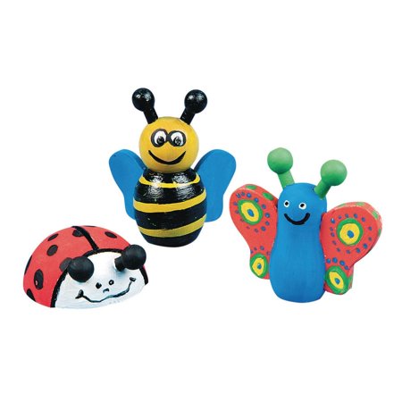 UPC: 0840614106183 | Wooden Bee  Butterfly and Ladybug Craft Kit (Pack of 12)