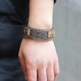 thumbnail image 3 of Pulsera HUOGUO Retro de aleación con accesorios de bronce para hombre, 3 of 3