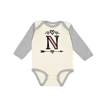

Inktastic Letter M Monogram Tribal Arrow Gift Baby Girl Long Sleeve Bodysuit