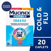 Mucinex Fast Max Cold and Flu Relief Caplets, Maximum Strength Multi-Symptom Formula with Acetaminophen, 20 Count