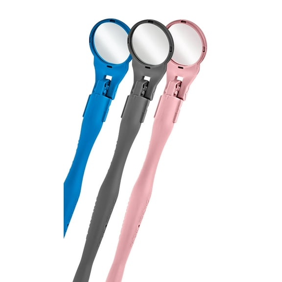 The Flip Mirror, Dual-Position Autoclavable Dental Mirror with Fracture Checker and mm Ruler, Assorted Colors-3pack