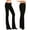 2 Black, variant on Gilbins Womens Fold Over Waistband Stretchy Cotton Blend Yoga Pants with A Wide Flare Leg 2 Pack