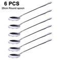 thumbnail image 1 of Juego de cubiertos de acero inoxidable de 6 piezas, cuchara larga para bebidas de 26 cm, cuchara para cóctel, acero inoxidable pulido, apto para lavavajillas., 1 of 8