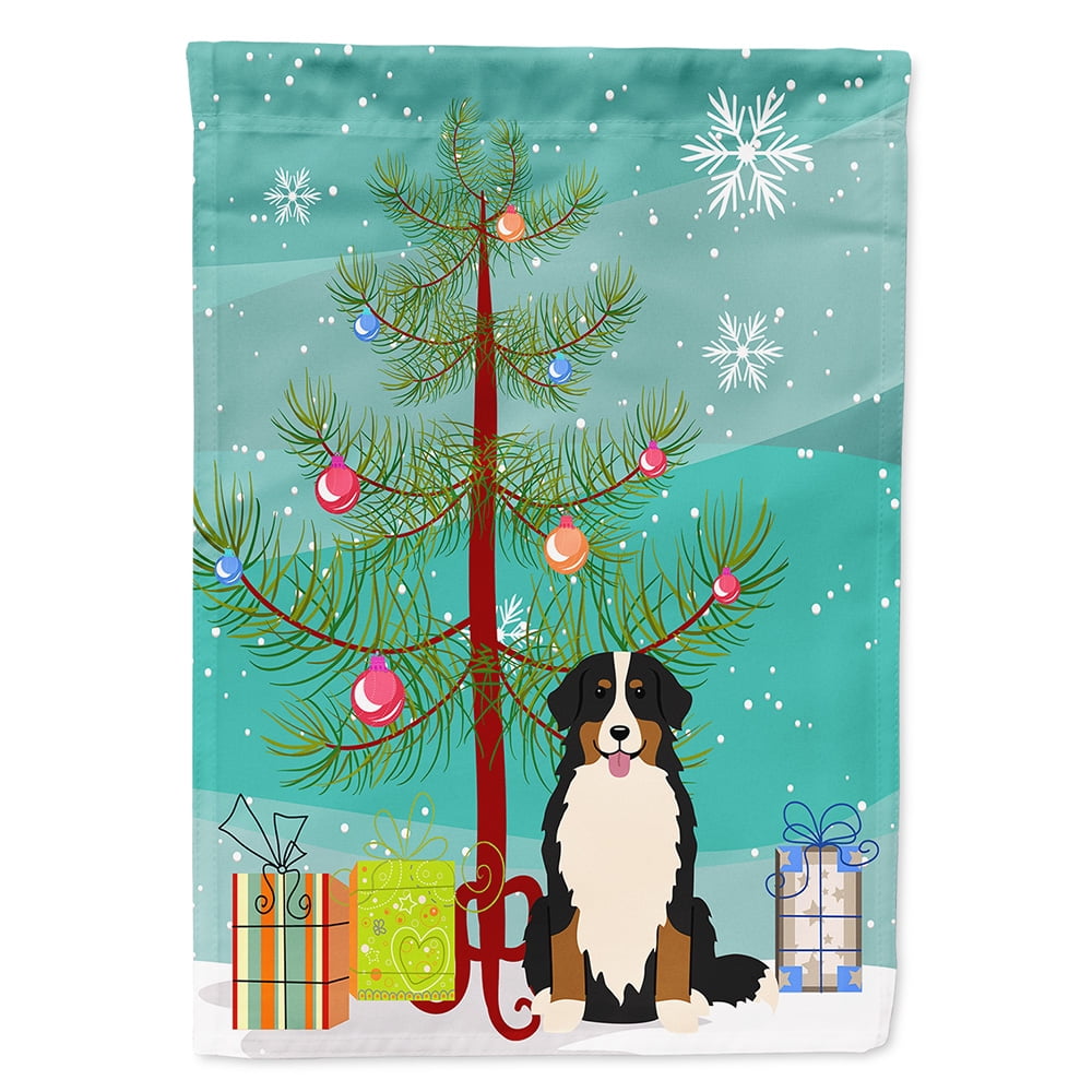 Merry Christmas Tree Bernese Mountain Dog Garden Flag Walmart Com Walmart Com