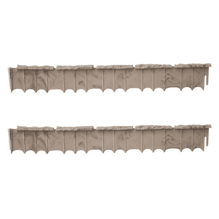 Edging Strip - Suncast Quick Edge 35 Inch Single Strip Resin Lawn Edging, Flagstone (2 Pack)