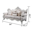 thumbnail image 4 of Melrose Traditional Style 5PC Living Room Set Made with Wood in Silver, 4 of 16