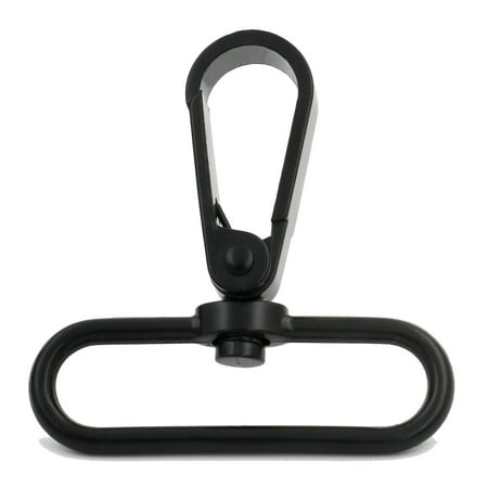 

Fenggtonqii 2 Swivel Bolt Snap Hook Lobster Claw Clasp Trigger Spring Loaded Clip Oval-Ring Ended Black - Pack of 2