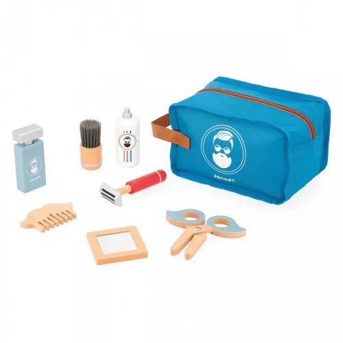 Janod - Children's Shving Kit - 7 Wooden Accessories + Bag - Imitation Toy - 3 Years