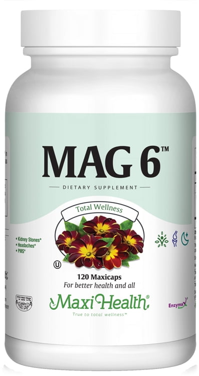 Maxi Health Kosher Mag 6 (Magnesium & B6)  - 120 Maxicaps