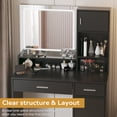 thumbnail image 3 of Makeup Vanities Vanity Desk with Mirror and LED Light Strip,Dressing Table with Large Drawer, 3 Level Storage Dresser & 3 Lighting Modes Adjustable Brightness, Suitable for Bedroom(Black),Bedroom Mak, 3 of 7