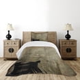 thumbnail image 4 of Ambesonne Guitar Quilted Bedspread Set 2 Pcs, Faded Instrument Design, Twin Size, Pale Brown Black, 4 of 5