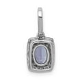 thumbnail image 3 of Real 14kt White Gold Oval .94 Tanzanite and Diamond Rectangle Pendant; for Adults and Teens; for Women and Men, 3 of 4