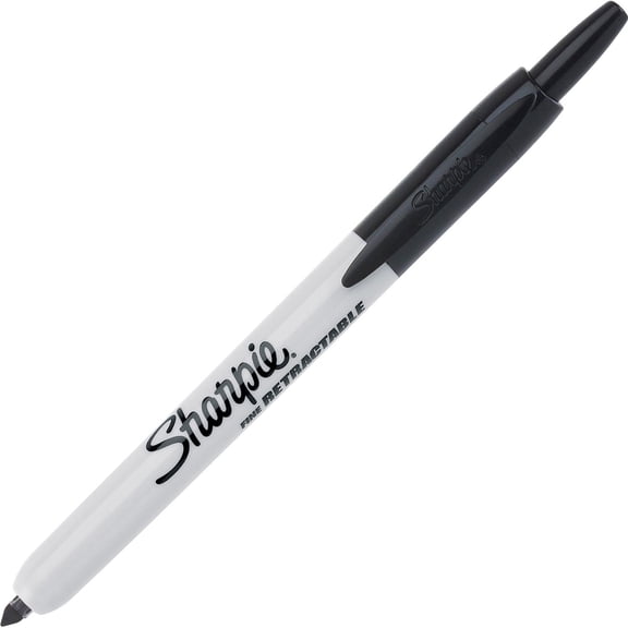 SHARPIE Retractable Permanent Markers, Fine Point, Black, 12 Count