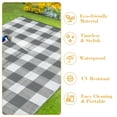 thumbnail image 4 of HOMERRY Geometric Plaid Outdoor Rug Straw Plastic Area Rug for Balcony Pool RV Waterproof Reversible Carpet, White/Gray, 9'x 12', 4 of 6