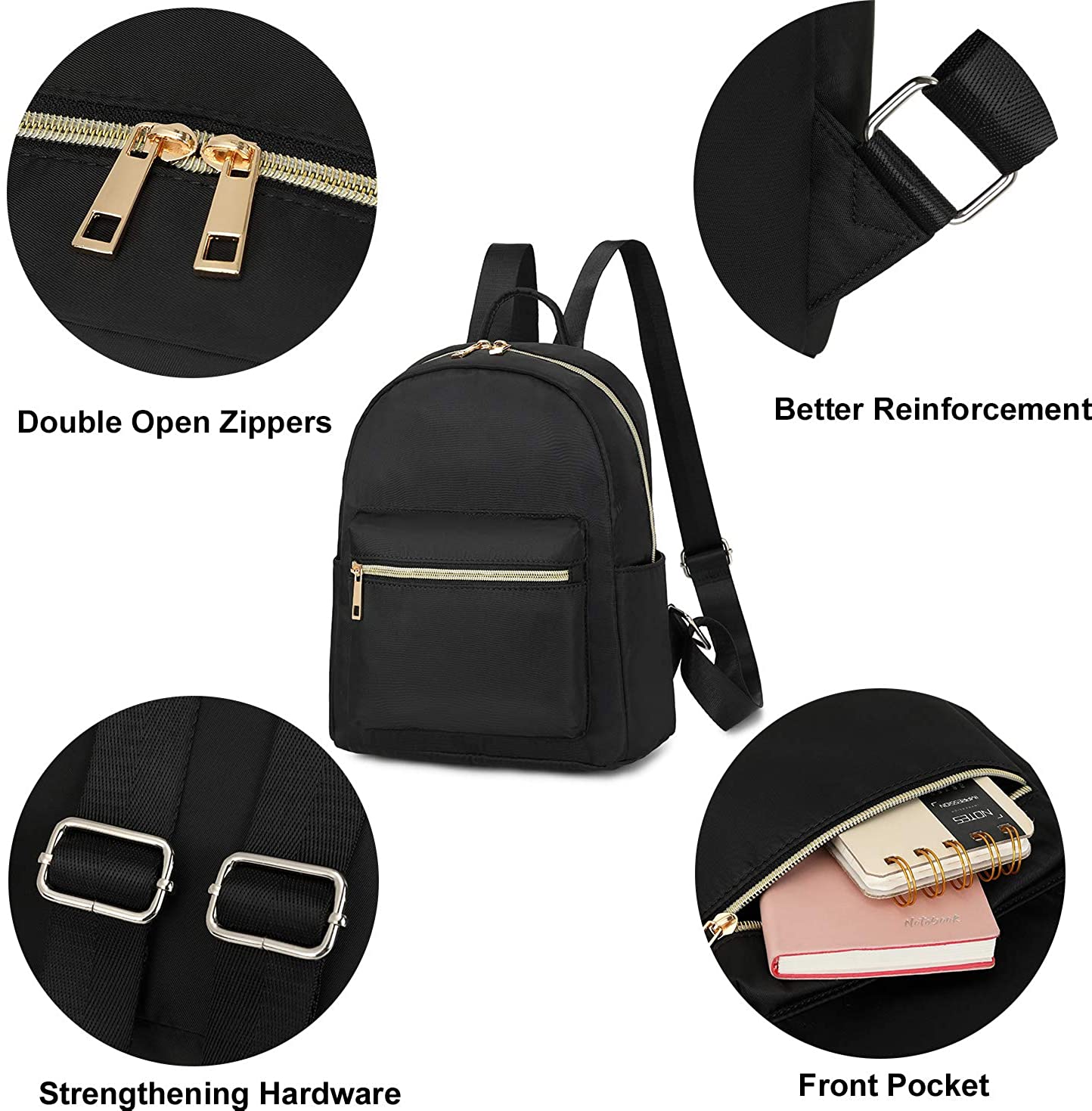 cute small black backpack