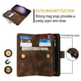 thumbnail image 2 of Crossbody Wallet Case for iPhone 14, Premium PU Leather Phone Case with RFID Blocking Card Holder Zipper, Wrist Strap & Lanyard, Flip Stand Purse Cover for iPhone 14, Brown, 2 of 7
