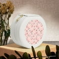 thumbnail image 6 of Fuzoiu Easter Rabbit Print Portable Jewelry Box,Round Mini Leather Travel Jewelry Case,Small Travel Jewelry Organizer,Jewelry Holder for Ring Necklace Earring for Women Girls-White, 6 of 7