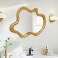 thumbnail image 6 of AENKYO Irregular Wall Mirror, Asymmetrical Wavy Wood Frame Decorative Mirror for Bedroom and Bathroom, Natural, 6 of 9