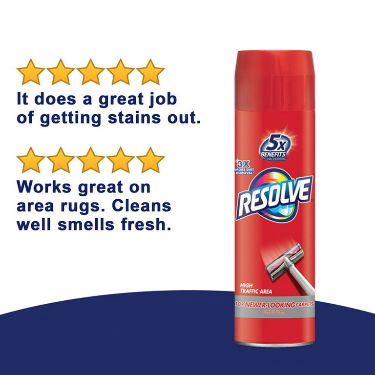 Resolve Dual Pack High Traffic Carpet Foam, 44oz, Removes Stains 