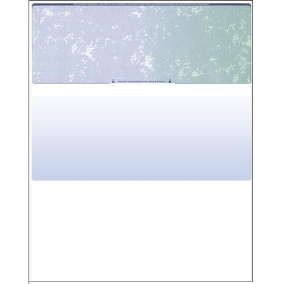 Bilot Blank Check Paper - 500 Computer Stock Checks Compatible with QuickBooks and any Laser or jet Printer - Security Laser Checks on Top with Perforated Voucher (Blue/Green Prismatic)