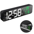 thumbnail image 2 of Reloj despertador digital, reloj despertador LED, reloj de pared con espejo digital, reloj de mesa con dígitos grandes con visualización de fecha y temperatura, reloj despertador digital USB, ajuste, 2 of 5
