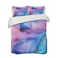 thumbnail image 2 of Blue Purple Ombre Full Size Down Alternative Comforter, Lightweight Comforter Quilt Bedding Set with Pillow Shams Marble Modern Ink Painted Abstract All Seasons Bed Comforter Duvet Insert 78"x90", 2 of 7