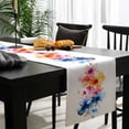 thumbnail image 4 of Colorful Flowers Cotton Linen Table Runner 13 x 90 inch Modern Abstract Art Oil Painting Floral Non-slip Rectangular Dining Table Decor for Wedding Party Holiday Dinner, 4 of 8
