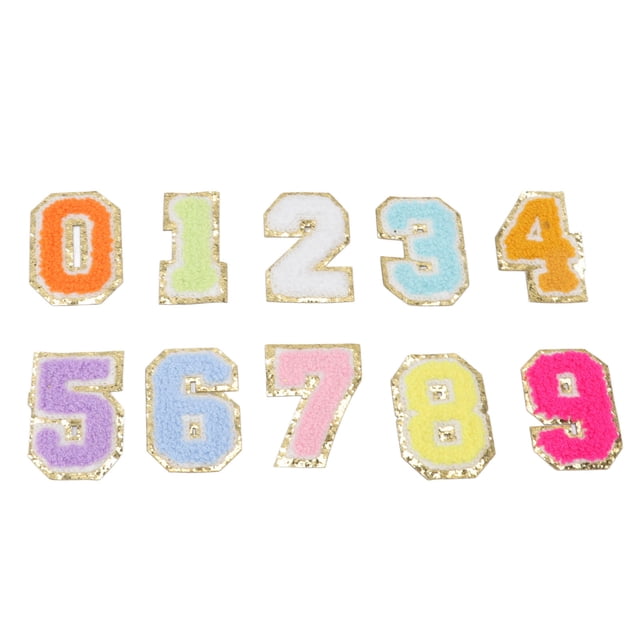 Parches numéricos, 10 Uds., parches para planchar, parches para chaqueta, parches para sombrero, diseño personalizado Jadeshay A