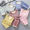 thumbnail image 5 of Chenyin Baby Kids Girls Boys Fleece Lined Thermal Underwear Set Fall Winter Warm Long Johns Top Bottom Fall Coat and Fall Pants Toddler 2PCS Outfits 1-12 Years Old, 5 of 9