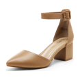 thumbnail image 1 of Zapatos DREAM PAIRS ANNEE Nude Punta Fina Tacones Anchos 11, 1 of 7
