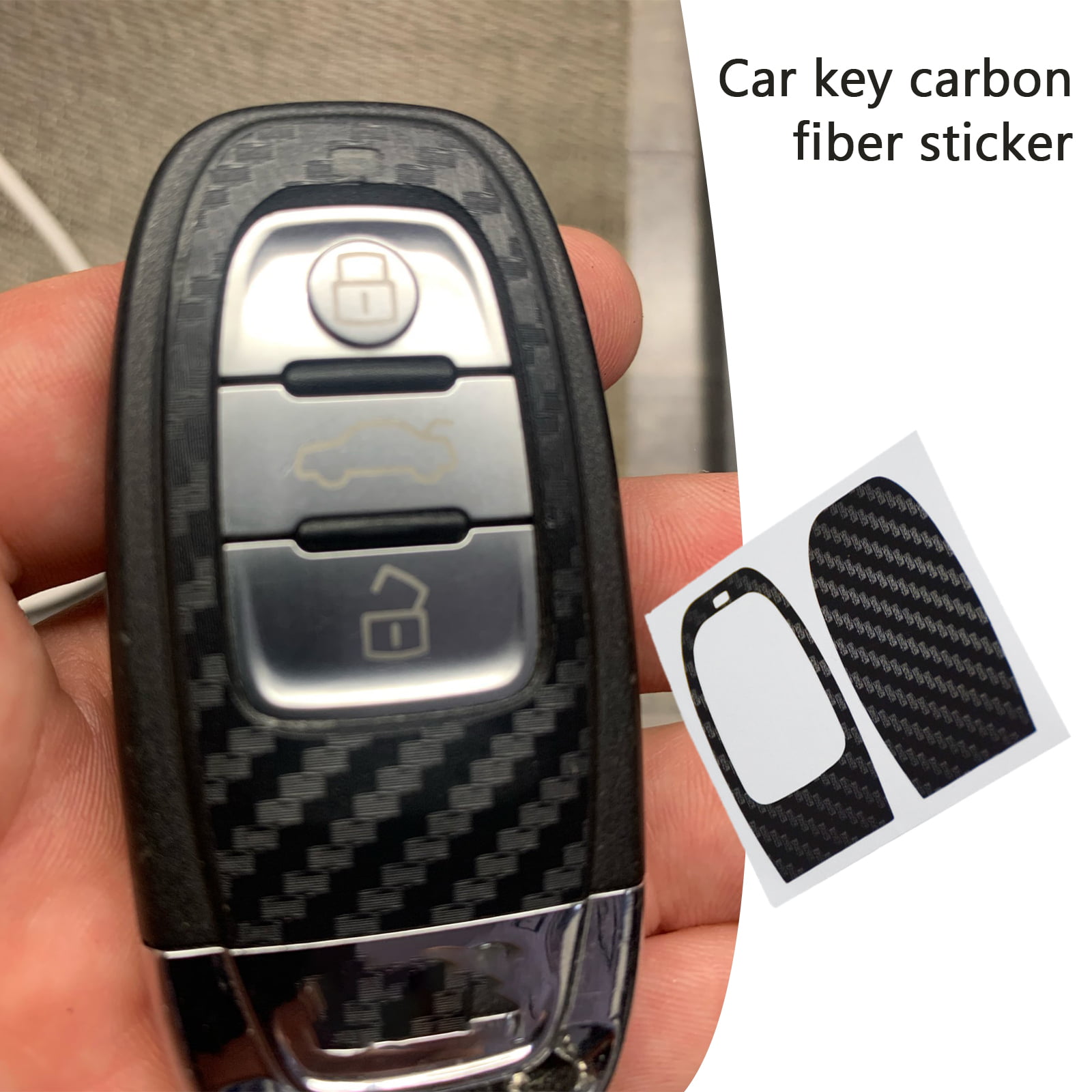Audi A4 S4 A5 S5 8K RS Q5 Key Black Carbon Fiber Style Key Sticker Vinyl 3M 1080 