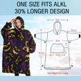 thumbnail image 4 of Oversized Wearable Blanket Hoodie,Jack Olantern Halloween Pattern Sherpa Blanket Hoodie with Super Pockets,Super Warm Fuzzy Pullover for Women & Men, 4 of 6