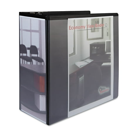 Office Impressions Economy Slant-Ring View Binder, 5" Capacity, Black