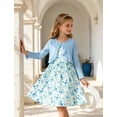 thumbnail image 3 of Aideaone Little Girls Sleeveless Dress with Ruffle Cardigan 2 Piece Set Butterfly Print 5 to 12, 3 of 6
