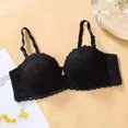 thumbnail image 1 of 1/2 cup thin lace bra women's adjustable upper support gathered underwear, 1 of 6