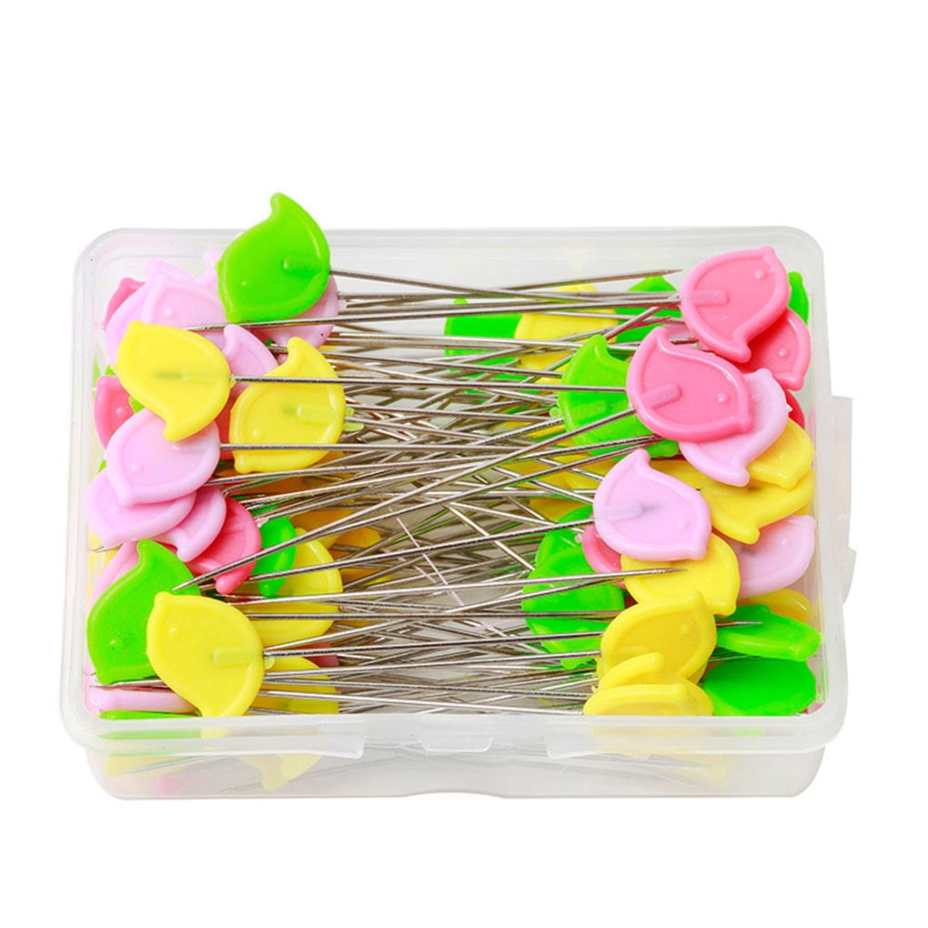 50pcs Sewing Pins Box DIY Two Holes Clothing Accessories for Dressmaker Quilting 