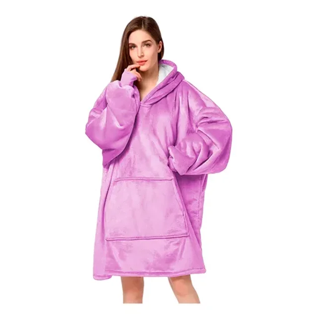 Sudadera Cobija Bluelander con Capucha, Manta Térmica, Unitalla, Lila