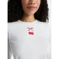 thumbnail image 4 of No Boundaries Baby Tee with Long Sleeves, Women’s, 4 of 5