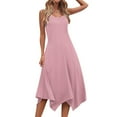 thumbnail image 6 of Women's Summer Casual Tank Dress Sleeveless Long Midi Dress with Pockets Loose Comfy Flowy A-Line Sundress Modest Dresses for Women Pink XXL, 6 of 8