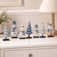 thumbnail image 7 of Novryn Christmas Wooden Tabletop Decor Set of 7, 6 x 2 Inch Snowman Reindeer Table Decor, Rustic Wooden Accent for Tabletop and Wall Display, 7 of 7