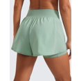 thumbnail image 2 of Shorts CRZ YOGA de Doble Capa con Entrepierna de 3" y Cintura Alta Verde, 2 of 5